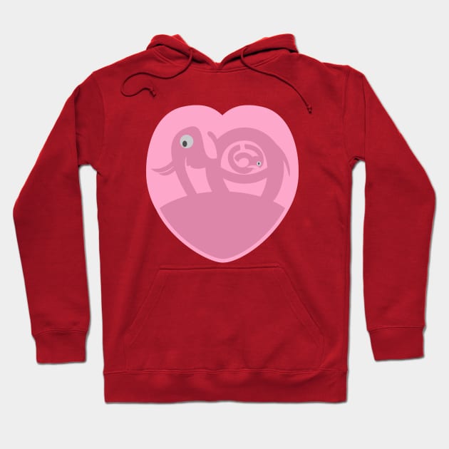 Pregnant Elephant Heart Hoodie by mailboxdisco